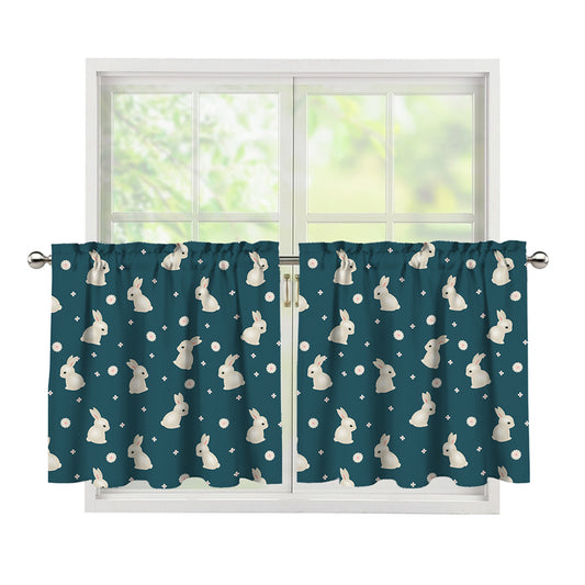 Baby Rabbit Pattern Print Tier Curtains