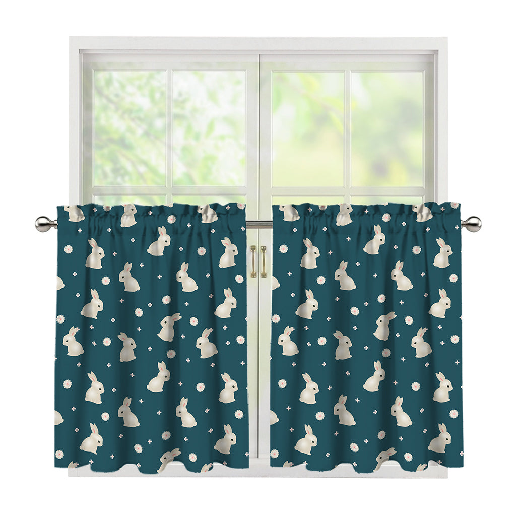 Baby Rabbit Pattern Print Tier Curtains