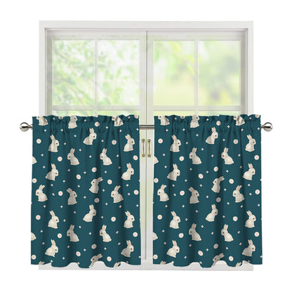 Baby Rabbit Pattern Print Tier Curtains
