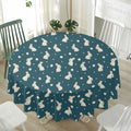 Baby Rabbit Pattern Print Waterproof Round Tablecloth