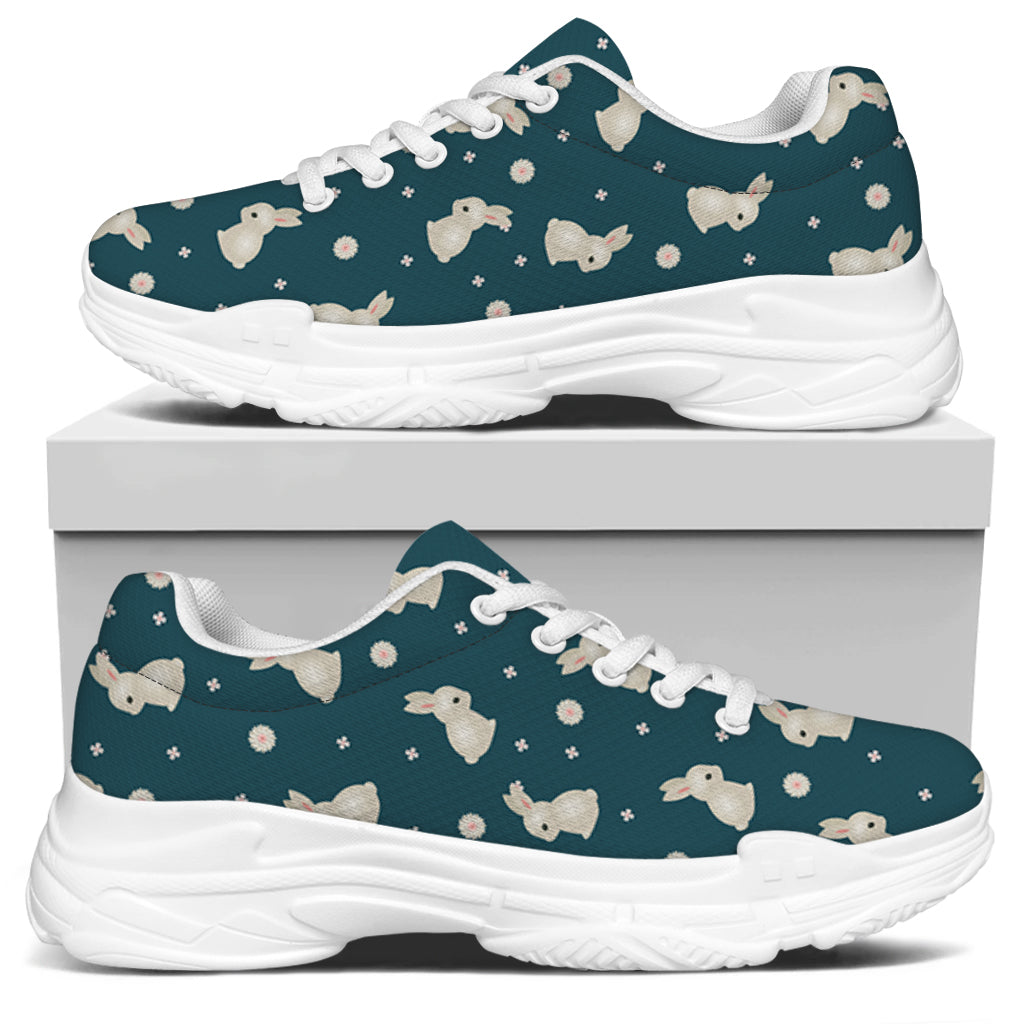 Baby Rabbit Pattern Print White Chunky Shoes