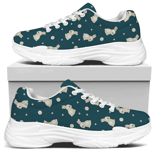 Baby Rabbit Pattern Print White Chunky Shoes