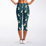 Baby Rabbit Pattern Print Women's Capri Leggings