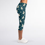 Baby Rabbit Pattern Print Women's Capri Leggings