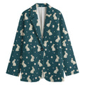 Baby Rabbit Pattern Print Women's Cotton Blazer