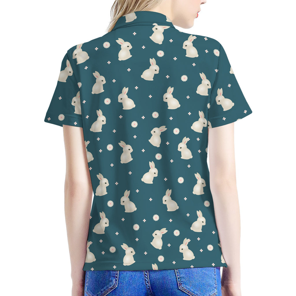 Baby Rabbit Pattern Print Women's Polo Shirt