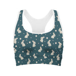Baby Rabbit Pattern Print Women's Sports Bra