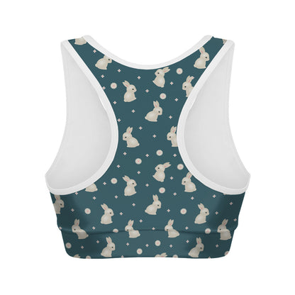 Baby Rabbit Pattern Print Women's Sports Bra
