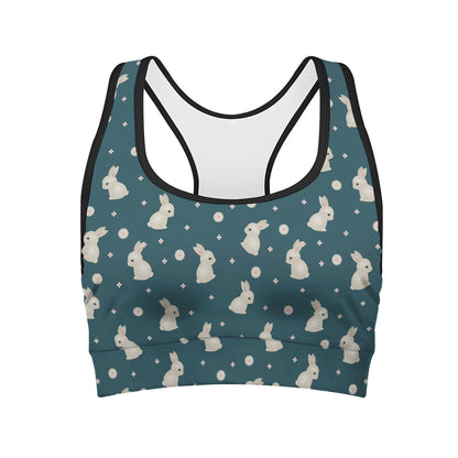 Baby Rabbit Pattern Print Women's Sports Bra