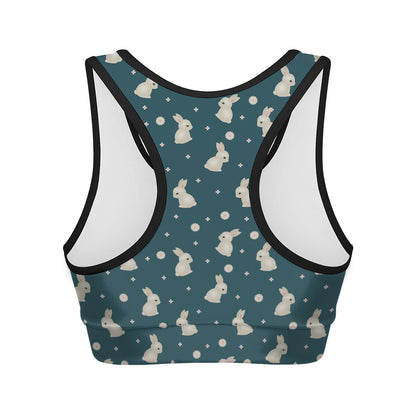 Baby Rabbit Pattern Print Women's Sports Bra