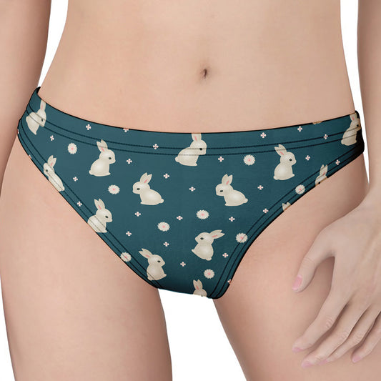Baby Rabbit Pattern Print Women's Thong