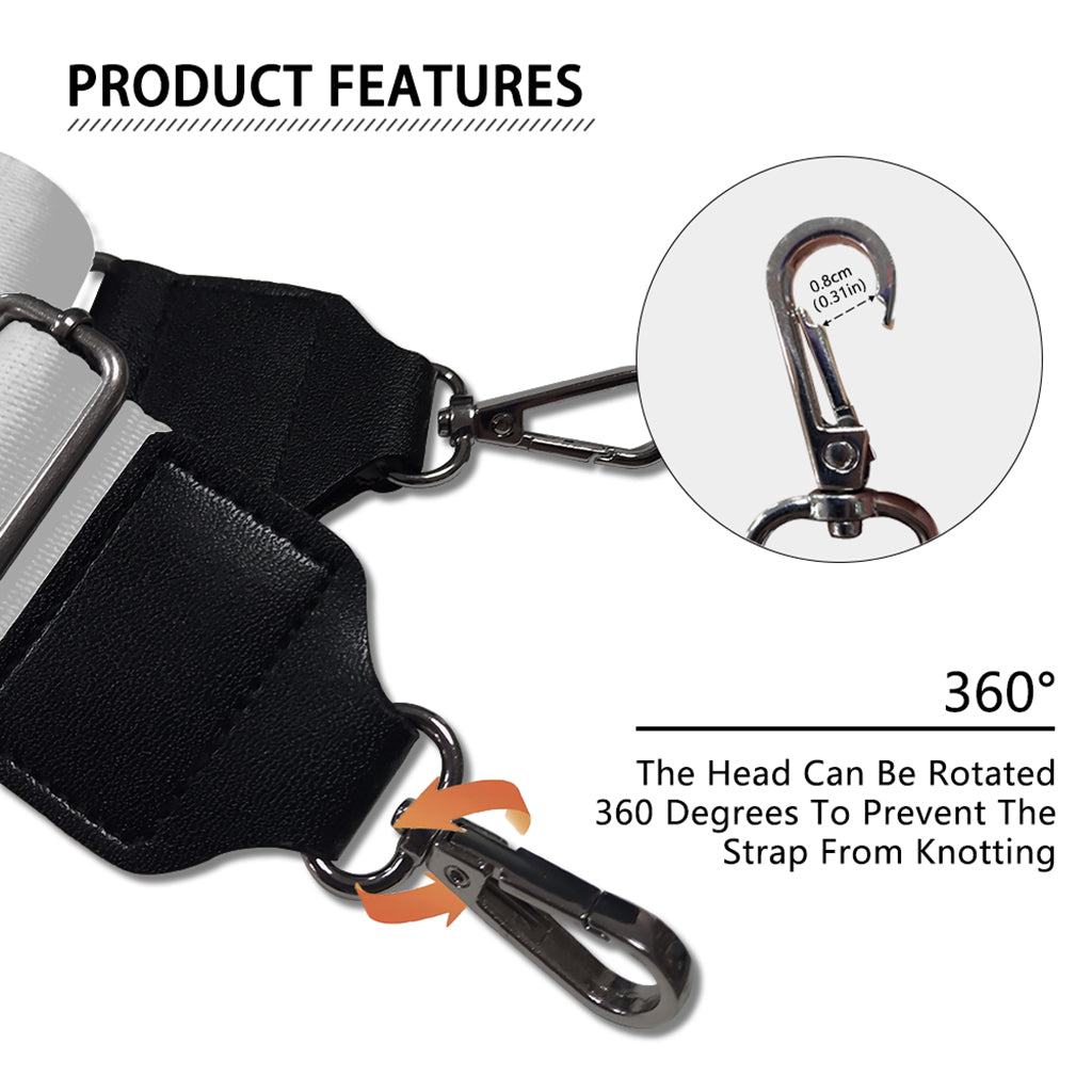Black And White Circle Illusion Print Bag Strap