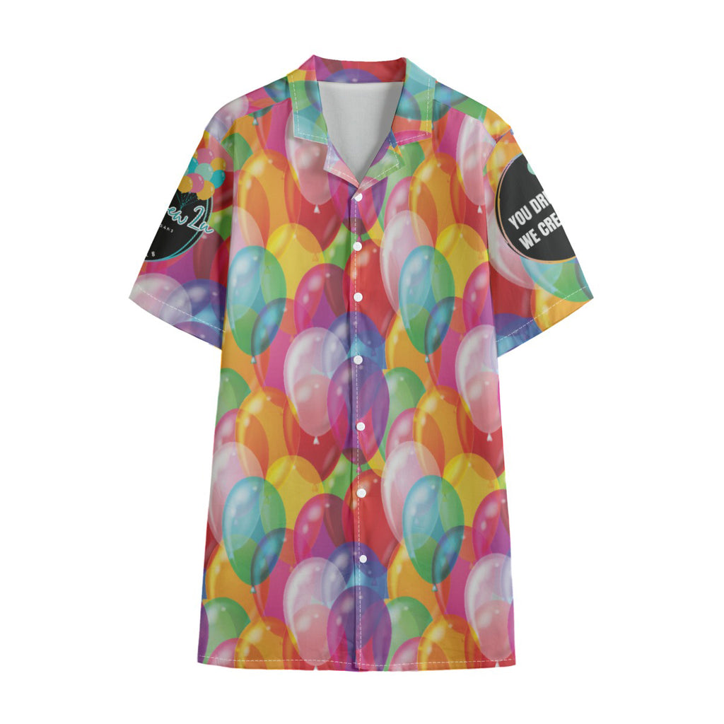 New BALLOONCREW2U Print Cotton Hawaiian Shirt