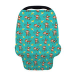 Banana And Monkey Pattern Print Baby Seat Cover