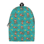 Banana And Monkey Pattern Print Backpack