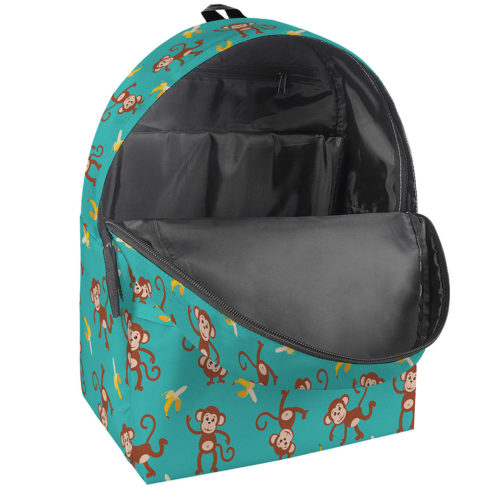 Banana And Monkey Pattern Print Backpack