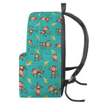 Banana And Monkey Pattern Print Backpack