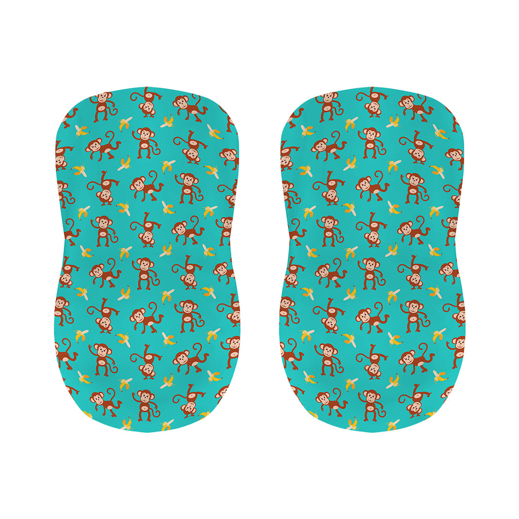 Banana And Monkey Pattern Print Bar Stool Covers