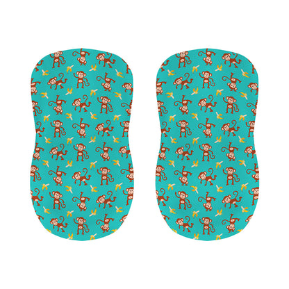 Banana And Monkey Pattern Print Bar Stool Covers