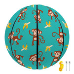 Banana And Monkey Pattern Print Basketball
