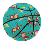 Banana And Monkey Pattern Print Basketball