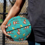 Banana And Monkey Pattern Print Basketball