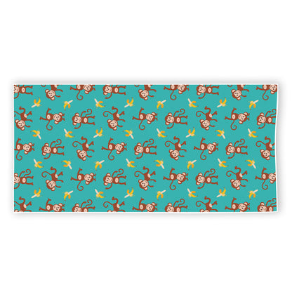 Banana And Monkey Pattern Print Beach Towel