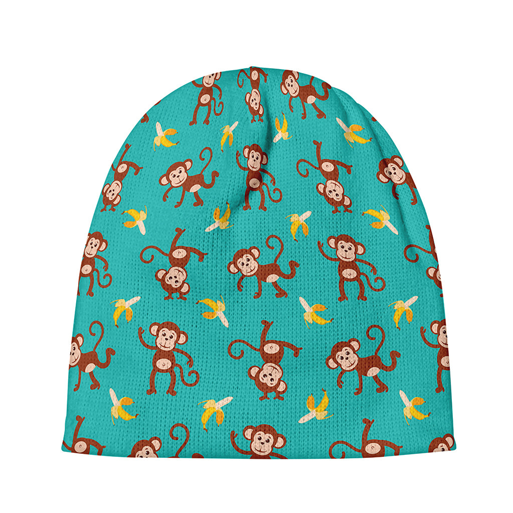 Banana And Monkey Pattern Print Beanie