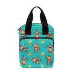 Banana And Monkey Pattern Print Bible Tote Bag