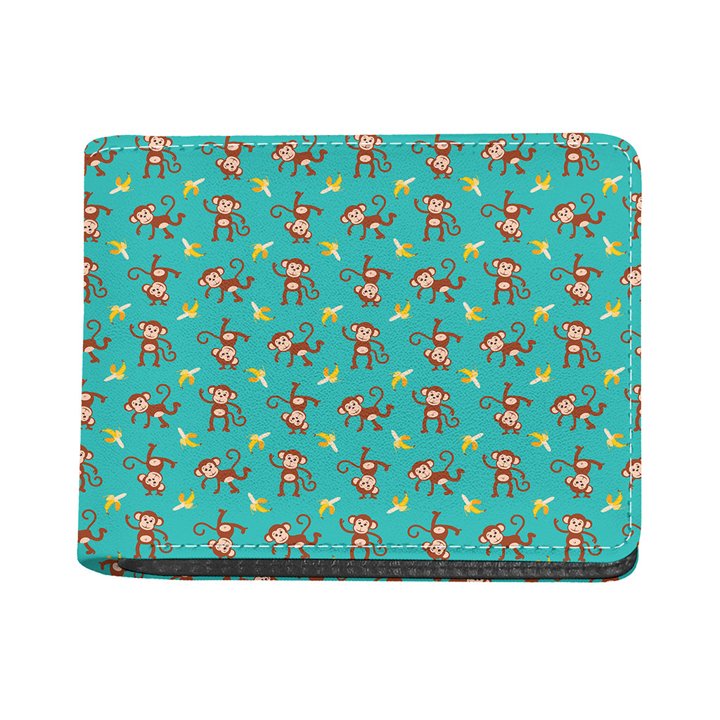 Banana And Monkey Pattern Print Bifold Wallet