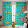 Banana And Monkey Pattern Print Blackout Pencil Pleat Curtains