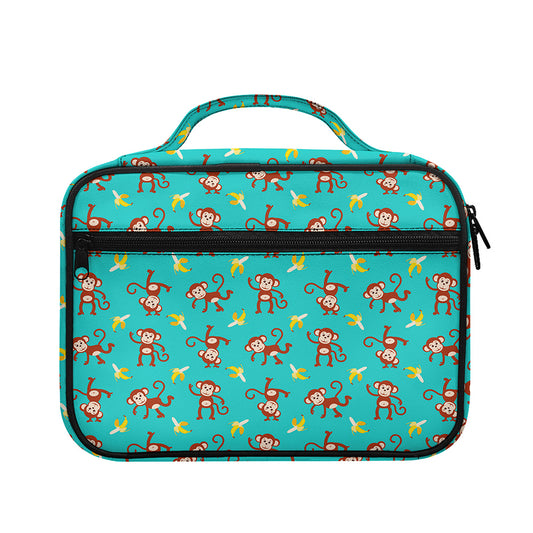 Banana And Monkey Pattern Print Briefcase Bible Bag