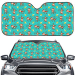 Banana And Monkey Pattern Print Car Windshield Sun Shade