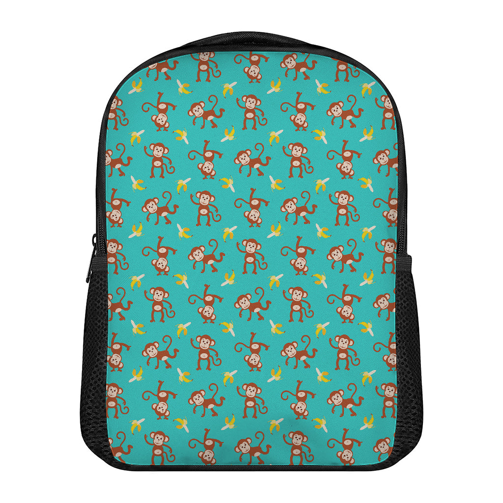 Banana And Monkey Pattern Print Casual Backpack