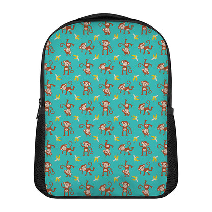 Banana And Monkey Pattern Print Casual Backpack