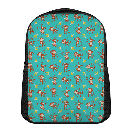 Banana And Monkey Pattern Print Casual Backpack