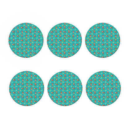 Banana And Monkey Pattern Print Coaster Set
