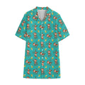 Banana And Monkey Pattern Print Cotton Hawaiian Shirt