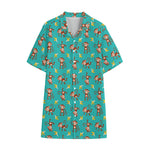 Banana And Monkey Pattern Print Cotton Hawaiian Shirt