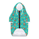 Banana And Monkey Pattern Print Dog Zip Up Hoodie