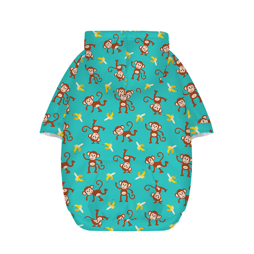 Banana And Monkey Pattern Print Dog Zip Up Hoodie