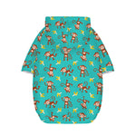 Banana And Monkey Pattern Print Dog Zip Up Hoodie