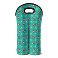 Banana And Monkey Pattern Print Double Neoprene Wine Tote