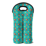Banana And Monkey Pattern Print Double Neoprene Wine Tote