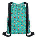 Banana And Monkey Pattern Print Drawstring Backpack