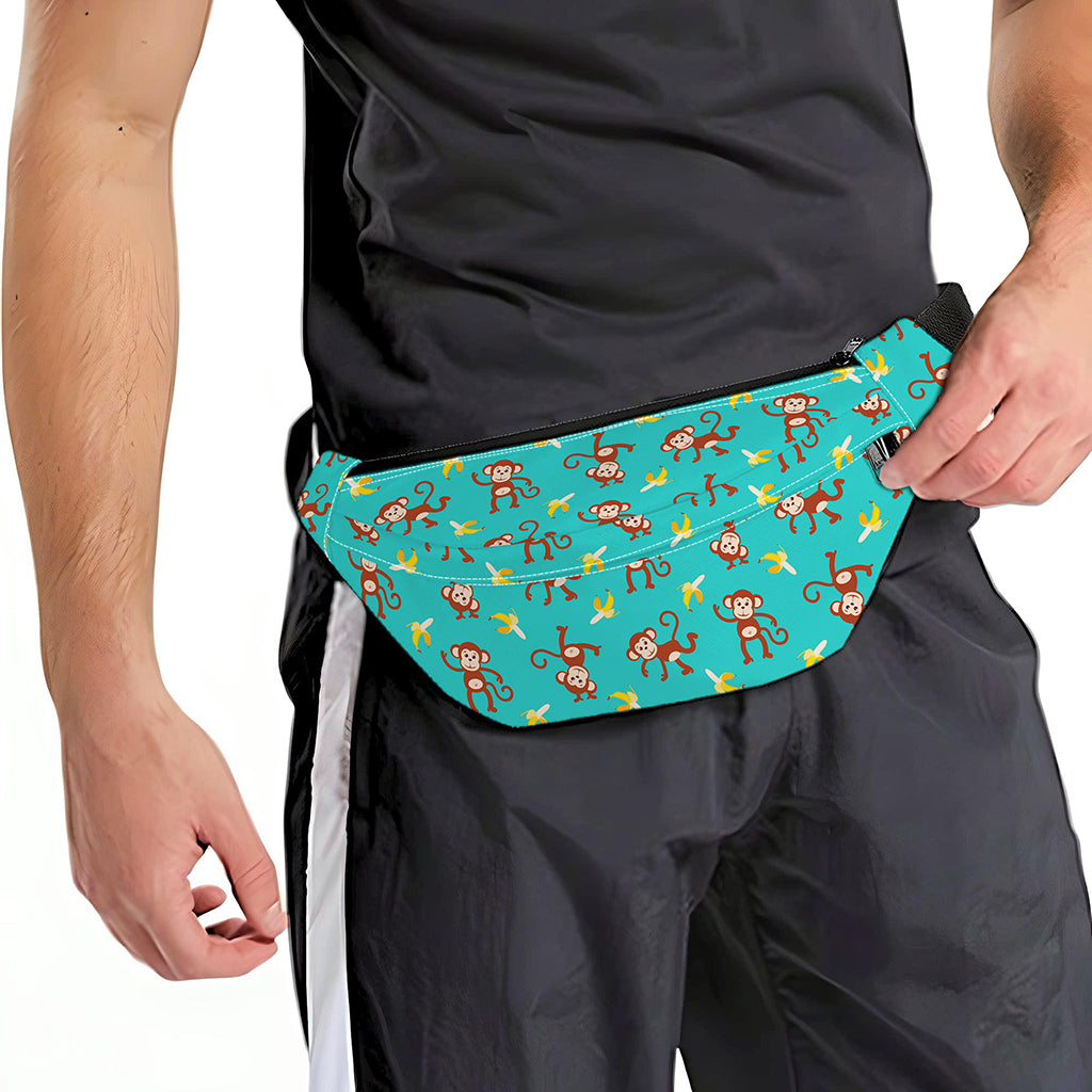 Banana And Monkey Pattern Print Fanny Pack