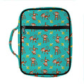 Banana And Monkey Pattern Print Front Pocket Bible Bag