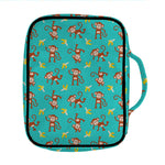 Banana And Monkey Pattern Print Front Pocket Bible Bag
