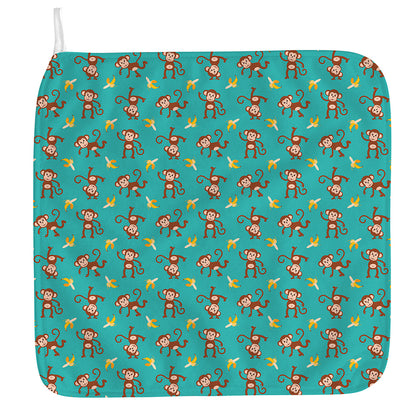 Banana And Monkey Pattern Print Hand Towel