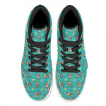 Banana And Monkey Pattern Print High Top Leather Sneakers